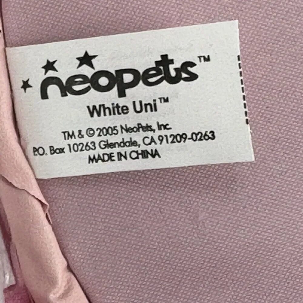 Vintage NEOPETS White Uni Unicorn Plush Pink Cover-8 CD DVD Case Holder Zipper